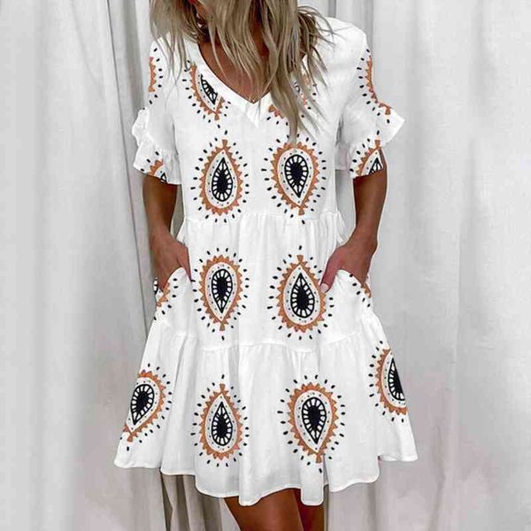 womens summer dresses v-neck fashion short sleeve pleated ruffles mini retro printed beach dress casual daily wear elegent lady, Black;gray
womens summer dresses v-neck fashion short sleeve pleated ruffles mini retro printed beach dress casual daily wear elegent lady, Black;gray