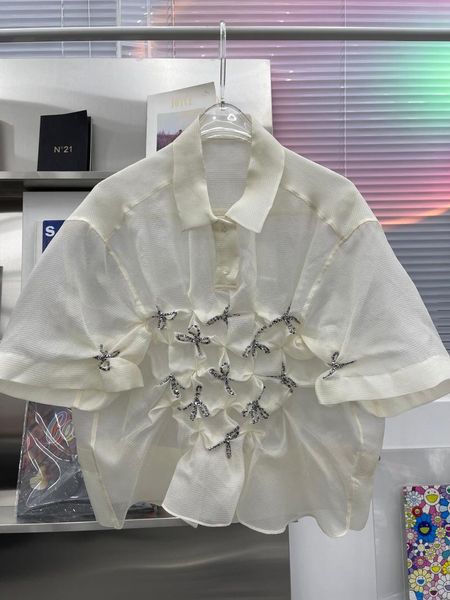 women's blouses & shirts 2021 women fashion short-sleeved pleated rhinestone shirt 0509, White
women's blouses & shirts 2021 women fashion short-sleeved pleated rhinestone shirt 0509, White