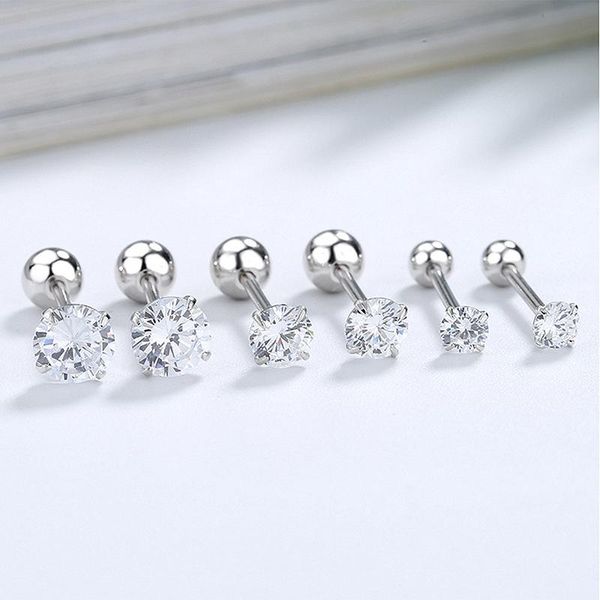 fashionable 925 sterling silver round zircon earrings simple fashion stud, Golden;silver
fashionable 925 sterling silver round zircon earrings simple fashion stud, Golden;silver