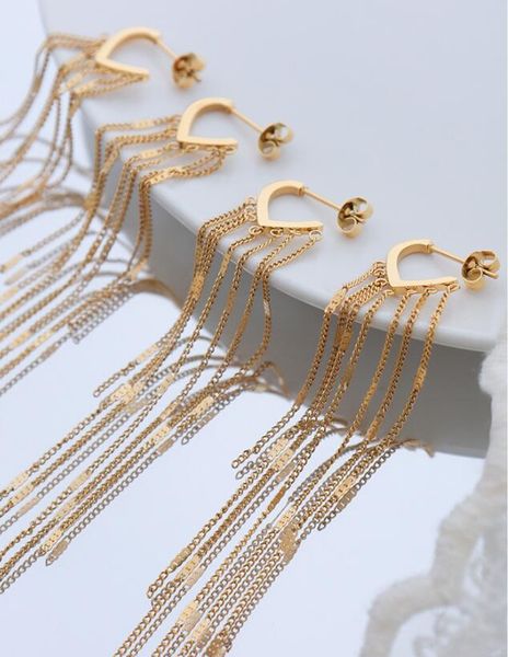 2022 never fade girls vogue deluxe design 316l titanium steel dangle stud earring long tassel women charm love earrings fashion wedding jewe, Golden;silver
2022 never fade girls vogue deluxe design 316l titanium steel dangle stud earring long tassel women charm love earrings fashion wedding jewe, Golden;silver