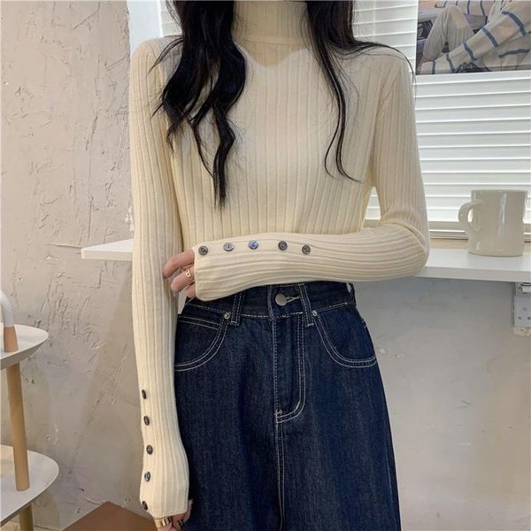 women's sweaters gentle wind temperament semi high neck sweater bottomed shirt autumn and winter 2021 inner knitted clothes, White;black
women's sweaters gentle wind temperament semi high neck sweater bottomed shirt autumn and winter 2021 inner knitted clothes, White;black
