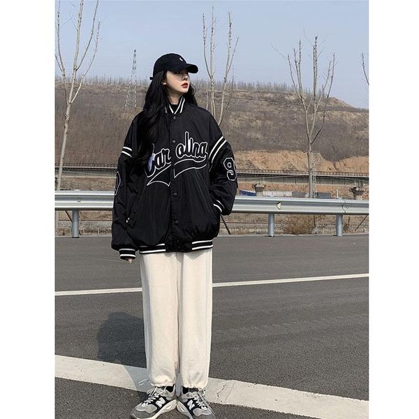 women's jackets jacket women harajuku streetwear retro embroidered baseball uniform loose couple fashion letter 2021 spring and autumn, Black;brown
women's jackets jacket women harajuku streetwear retro embroidered baseball uniform loose couple fashion letter 2021 spring and autumn, Black;brown