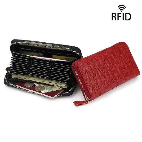 wallets organ wallet women's long large-capacity leather zipper anti-theft brush lady's handbag head layer cowhide clip, Red;black
wallets organ wallet women's long large-capacity leather zipper anti-theft brush lady's handbag head layer cowhide clip, Red;black