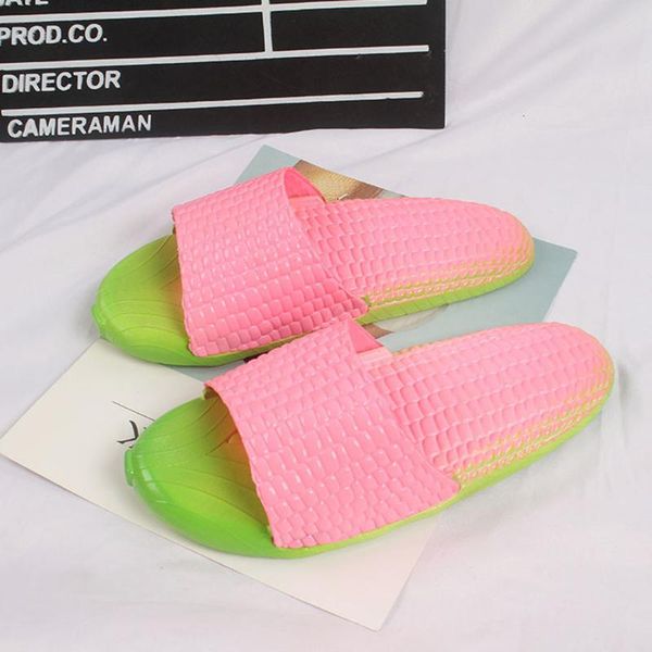 slippers women's non-slip cute corn shaped sandals for ladies patchwork open-toe flat indoor bathroom casual shoes, Black
slippers women's non-slip cute corn shaped sandals for ladies patchwork open-toe flat indoor bathroom casual shoes, Black