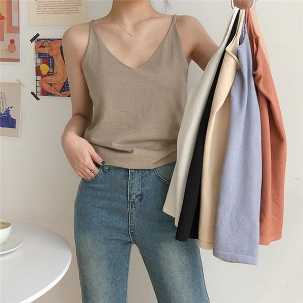 women's tanks & camis zcwxm 2021 spring summer women knitting solid multi colors tank basic lady bottoming v-neck vest v0426, White
women's tanks & camis zcwxm 2021 spring summer women knitting solid multi colors tank basic lady bottoming v-neck vest v0426, White