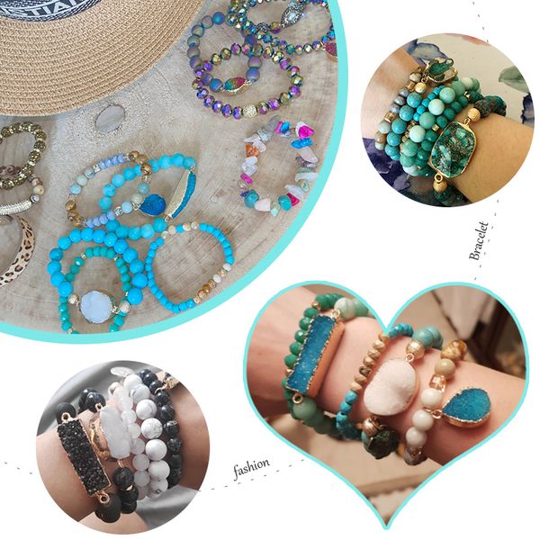 rh new designer boho beaded bracelet set natural stone & druzy 5pc bracelets bangles set for fashion jewelrys, Black
rh new designer boho beaded bracelet set natural stone & druzy 5pc bracelets bangles set for fashion jewelrys, Black