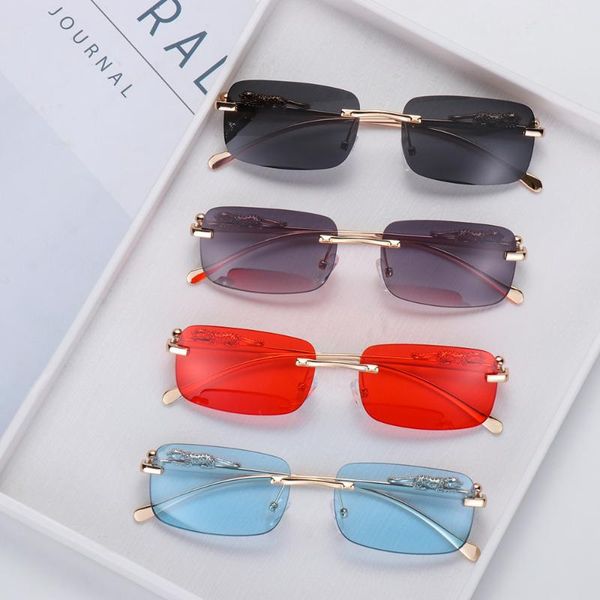 sunglasses 1pc uv400 rimless rectangle retro ocean lens sun glasses fashion cheetah decoration shades clear eyewear, White;black
sunglasses 1pc uv400 rimless rectangle retro ocean lens sun glasses fashion cheetah decoration shades clear eyewear, White;black