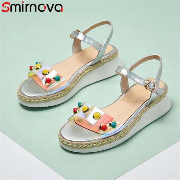 dress shoes smirnova 2021 pvc +genuine leather sandals women rivet buckle fashion summer wedges casual woman, Black
dress shoes smirnova 2021 pvc +genuine leather sandals women rivet buckle fashion summer wedges casual woman, Black