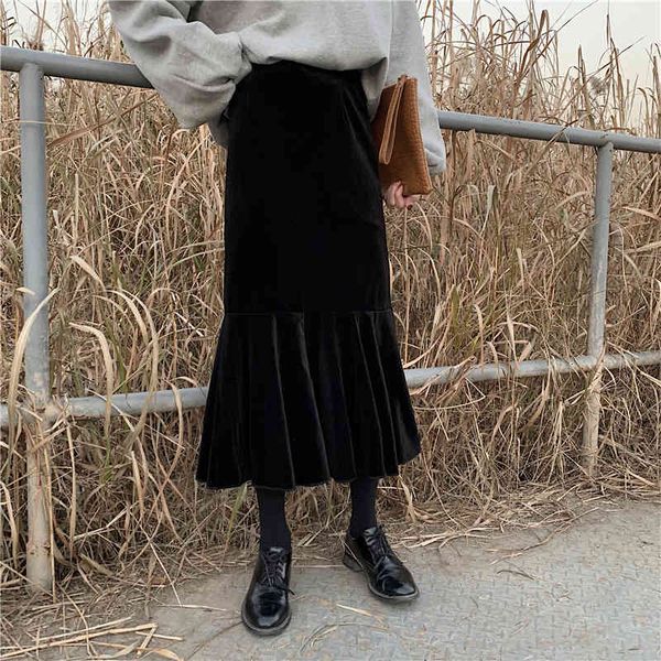 skirts fdfklak autumn winter net red skirt women wave retro wild skirt high waist mid-long gold velvet fishtail skirts jupe femme uyac, Black
skirts fdfklak autumn winter net red skirt women wave retro wild skirt high waist mid-long gold velvet fishtail skirts jupe femme uyac, Black