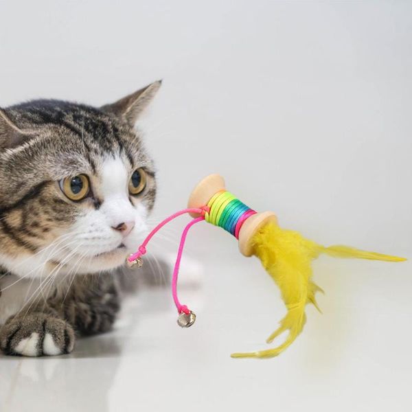 cat toys pet kitten feathers with wood rolling bell playing scratching wooden ball interactive cats training tools random
cat toys pet kitten feathers with wood rolling bell playing scratching wooden ball interactive cats training tools random