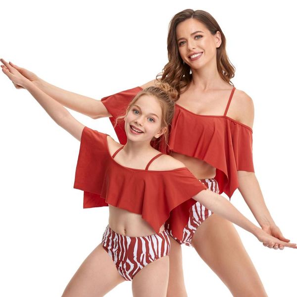 women's swimwear summer kids adults swimsuits female solid color off shoulder bikini floral print panties 2 pieces set, White;black
women's swimwear summer kids adults swimsuits female solid color off shoulder bikini floral print panties 2 pieces set, White;black