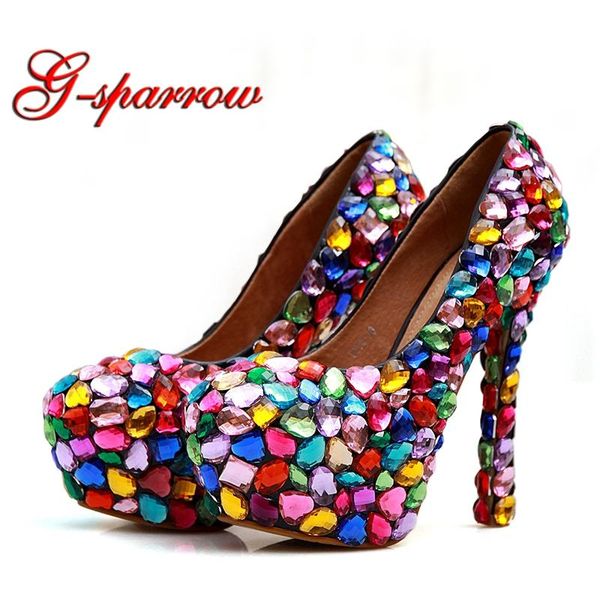 dress shoes unique red blue pink mix color crystal high heel wedding party banquet nightclub pumps graduate homecoming ceremony, Black
dress shoes unique red blue pink mix color crystal high heel wedding party banquet nightclub pumps graduate homecoming ceremony, Black