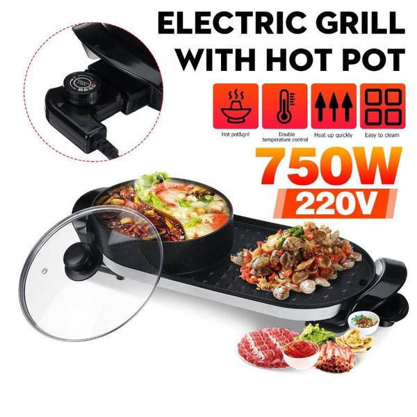 electric skillets 750w 2 in 1 pot cooker bbq grill household twin divided multifunctional non-stick pan 220v
electric skillets 750w 2 in 1 pot cooker bbq grill household twin divided multifunctional non-stick pan 220v