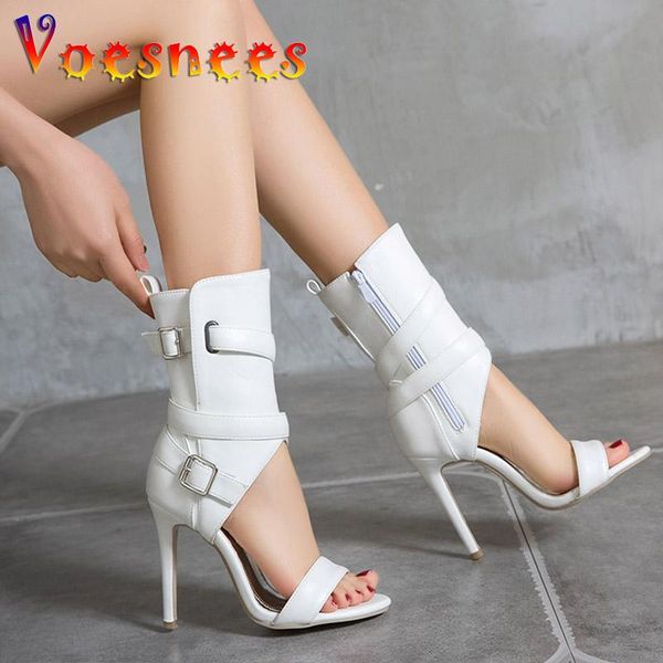 sandals voesnees women shoes middle tube 10cm fashion hollow out cross strap high zipper stilettos plus size 43, Black
sandals voesnees women shoes middle tube 10cm fashion hollow out cross strap high zipper stilettos plus size 43, Black