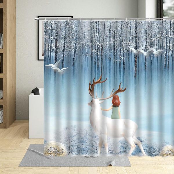 shower curtains winter woods white deer pattern curtain fantasy animal elk bathroom decor polyester fabric cloth with 12 hooks
shower curtains winter woods white deer pattern curtain fantasy animal elk bathroom decor polyester fabric cloth with 12 hooks