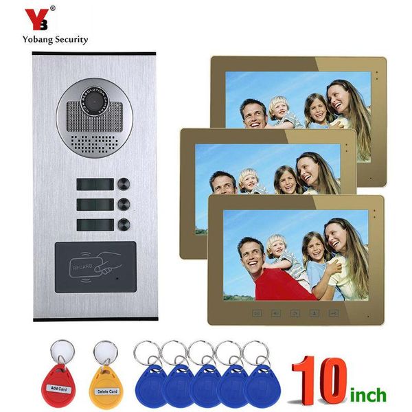 yobang security 3 units apartments video goalkeeper home door phone doorbell system lcds intercom for the flats/families phones
yobang security 3 units apartments video goalkeeper home door phone doorbell system lcds intercom for the flats/families phones