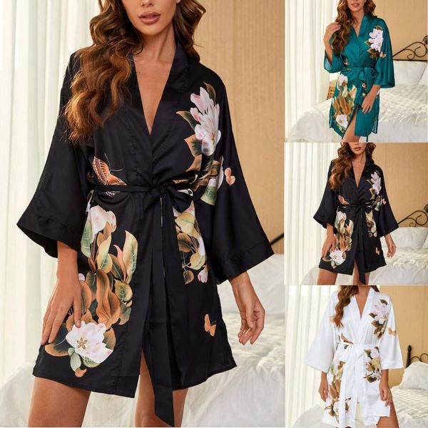 women's sleepwear 2021 autumn ladies silk satin thin robe comfort fresh style floral printed nightgown femme homewear, Black;red
women's sleepwear 2021 autumn ladies silk satin thin robe comfort fresh style floral printed nightgown femme homewear, Black;red