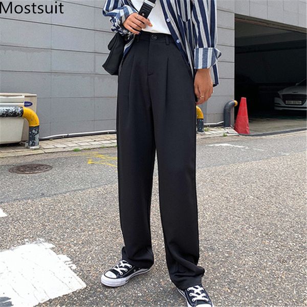 chic loose straight high waist wide leg pants trousers women office business suit female korean fashion long pant 210518, Black;white
chic loose straight high waist wide leg pants trousers women office business suit female korean fashion long pant 210518, Black;white