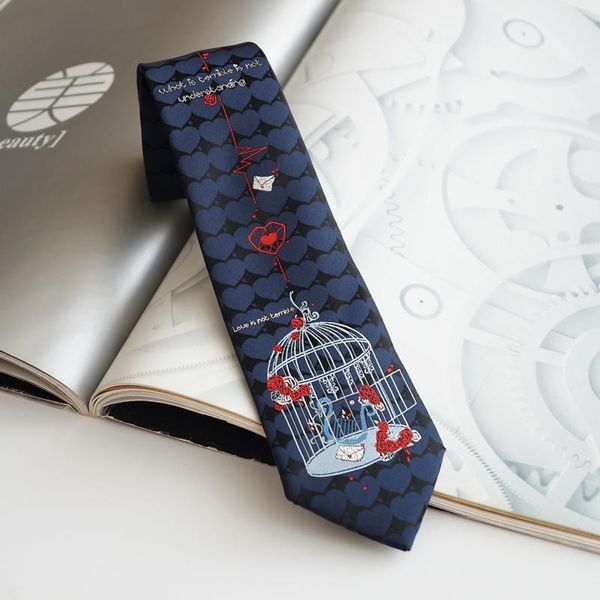 bow ties male men's original design female students necktie love silver dark blue tie sweet hand-painted bird cage, Black;gray
bow ties male men's original design female students necktie love silver dark blue tie sweet hand-painted bird cage, Black;gray