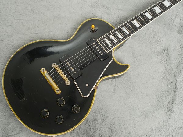 ebony fingerboard 1958 black beauty electric guitar yellow body binding, 5 layers pickguard, pearl block inlay, gold hardware
ebony fingerboard 1958 black beauty electric guitar yellow body binding, 5 layers pickguard, pearl block inlay, gold hardware