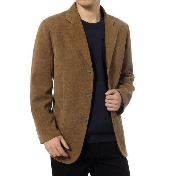 men's suits & blazers business mens casual suit middle-aged corduroy jacket men blazer masculino slim fit jaqueta masculina coats man c, White;black