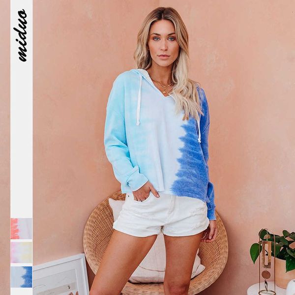 fashion tie dye digital printing women's hooded v-neck pullover casual sweater loose products, White
fashion tie dye digital printing women's hooded v-neck pullover casual sweater loose products, White