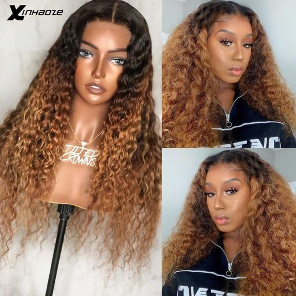 brazilian deep curly lace front wigs with baby hair density180 #1bt30 remy 13x6x1 t part human wig1, Black;brown
brazilian deep curly lace front wigs with baby hair density180 #1bt30 remy 13x6x1 t part human wig1, Black;brown