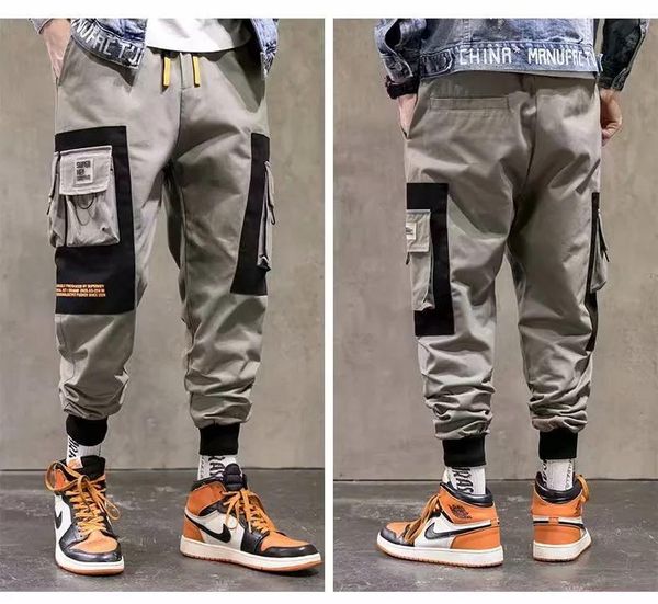 men's pants ribbons harem joggers men cargo streetwear 2021 hip hop casual pockets track male harajuku fashion trousers, Black
men's pants ribbons harem joggers men cargo streetwear 2021 hip hop casual pockets track male harajuku fashion trousers, Black