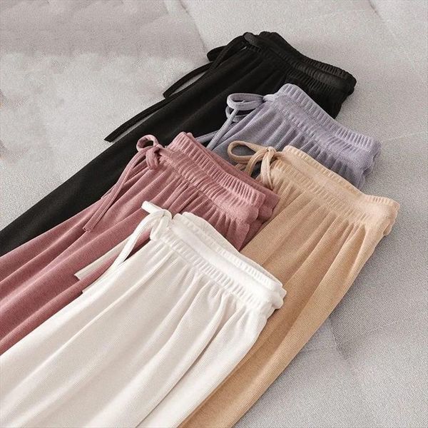 high waist loose cropped spring women capri and summer casual elastic pantalones de mujer, Black;white
high waist loose cropped spring women capri and summer casual elastic pantalones de mujer, Black;white
