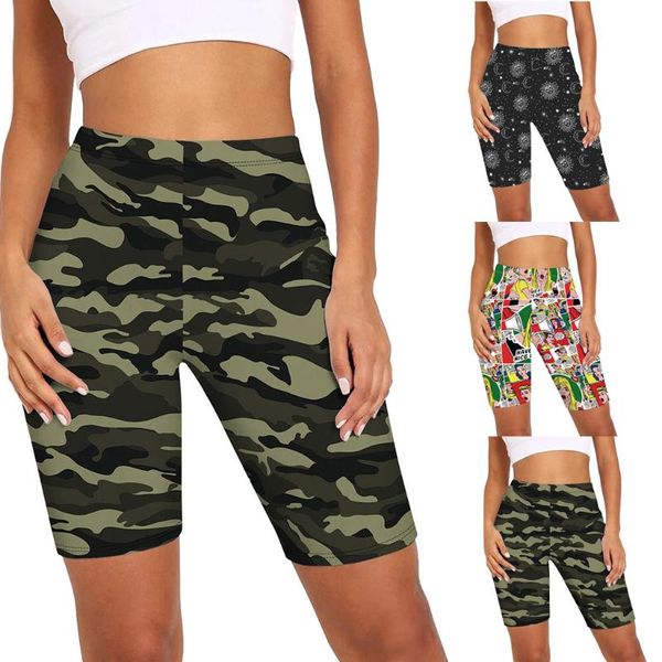 women print high waist hip sports shorts nude riding tight three-point leggings women's, White;black
women print high waist hip sports shorts nude riding tight three-point leggings women's, White;black