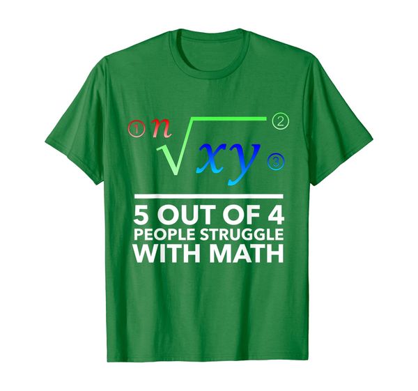 funny math teacher shirt, 5 out of 4 people struggle math, White;black
funny math teacher shirt, 5 out of 4 people struggle math, White;black
