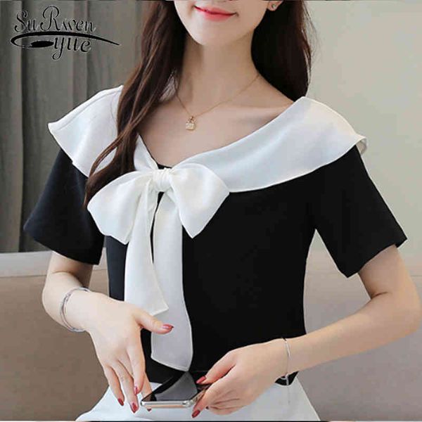 casual short sleeve chiffon blouse women and slash neck summer clothing blusas 4604 50 210521, White
casual short sleeve chiffon blouse women and slash neck summer clothing blusas 4604 50 210521, White