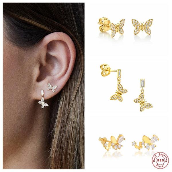 aide 925 sterling silver crystal butterfly stud earrings for women girls zircon ear korean fashion party gifts, Golden;silver
aide 925 sterling silver crystal butterfly stud earrings for women girls zircon ear korean fashion party gifts, Golden;silver