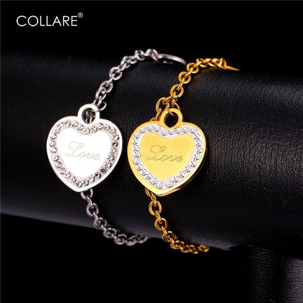 collare crystal heart bracelet for women stainless steel rhinestone gold color bracelets & bangles love valentine's gift h918 link, cha, Black
collare crystal heart bracelet for women stainless steel rhinestone gold color bracelets & bangles love valentine's gift h918 link, cha, Black