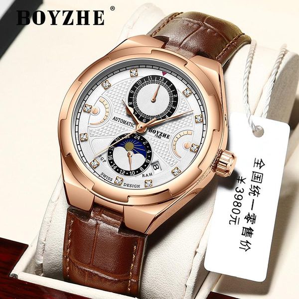 wristwatches boyzhe automatic watches mens brand leather mechanical watch men waterproof sport male classic clock relogio masculino, Slivery;brown
wristwatches boyzhe automatic watches mens brand leather mechanical watch men waterproof sport male classic clock relogio masculino, Slivery;brown