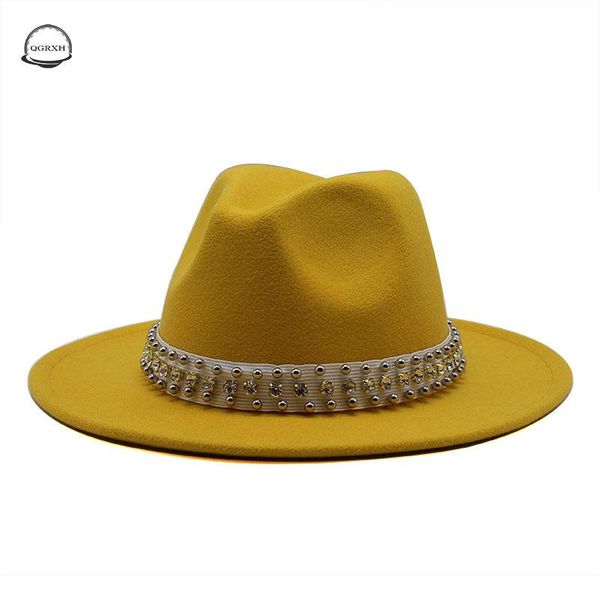 wide brim hats european american woolen hat panama style trend diamond pearl jazz wool felt couple women flat big, Blue;gray
wide brim hats european american woolen hat panama style trend diamond pearl jazz wool felt couple women flat big, Blue;gray