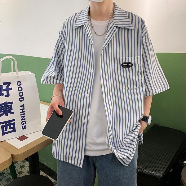men's casual shirts men 's loose striped shirt summer half-sleeved japanese harajuku style -2xl, White;black
men's casual shirts men 's loose striped shirt summer half-sleeved japanese harajuku style -2xl, White;black