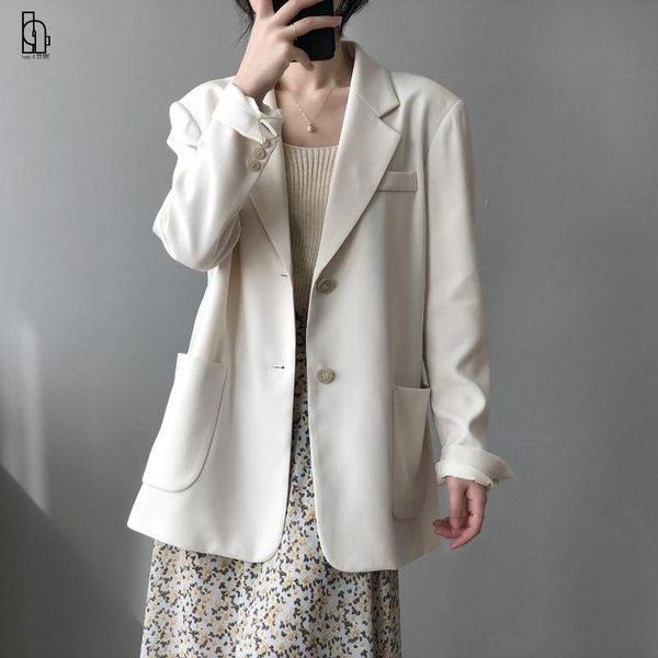 women's suits & blazers 2021 women autumn blazer coat turn down collar feminino casaco for clothes, White;black
women's suits & blazers 2021 women autumn blazer coat turn down collar feminino casaco for clothes, White;black
