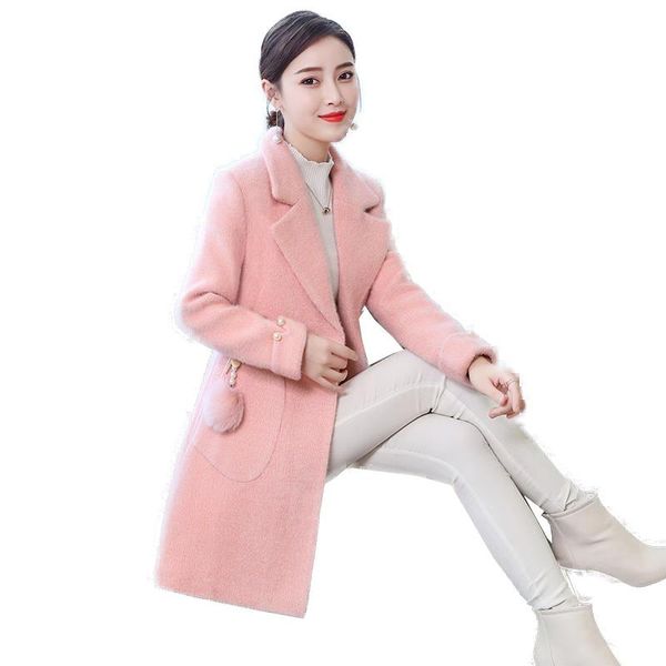 women's wool & blends woolen coat 2021 imitate gold mink jacket female winter mid-length overcoat femmethicken coats a456, Black
women's wool & blends woolen coat 2021 imitate gold mink jacket female winter mid-length overcoat femmethicken coats a456, Black