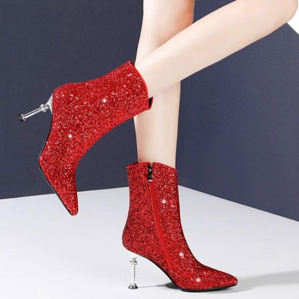 boots autumn and winter bright leather women's shoes fashion red pointed stiletto high heel short tube women's34-40, Black
boots autumn and winter bright leather women's shoes fashion red pointed stiletto high heel short tube women's34-40, Black