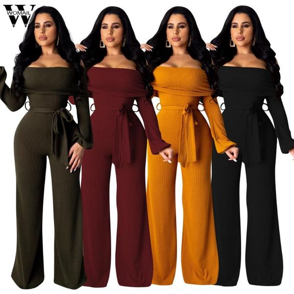 women's jumpsuits & rompers womail jumpsuit women elegant loose slash neck off shoulder long sleeve slim night club party holiday, Black;white
women's jumpsuits & rompers womail jumpsuit women elegant loose slash neck off shoulder long sleeve slim night club party holiday, Black;white