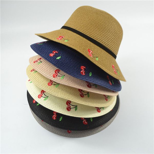 new cherry straw seaside big brim female summer travel sun protection hat foldable, Black;white
new cherry straw seaside big brim female summer travel sun protection hat foldable, Black;white