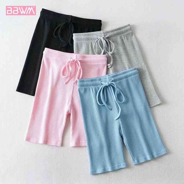 tight stretch five-point leggings spring women's solid color high waist drawstring knit cycling sports chic female shorts 210507, White;black
tight stretch five-point leggings spring women's solid color high waist drawstring knit cycling sports chic female shorts 210507, White;black