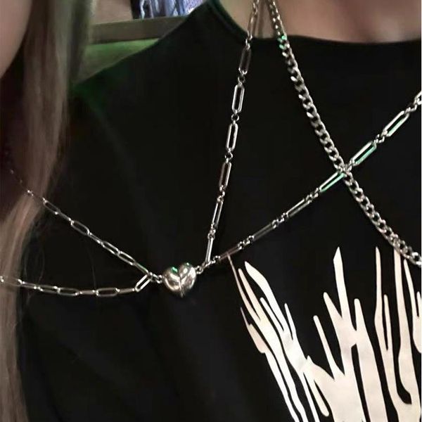 chains punki niche design magnet love white gold stacked necklace female personality simple temperament fashion couple clavicle chain, Silver
chains punki niche design magnet love white gold stacked necklace female personality simple temperament fashion couple clavicle chain, Silver