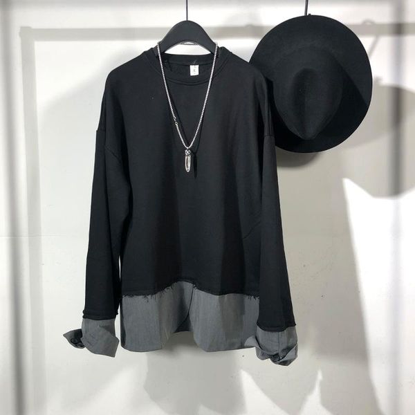 men's t-shirts long sleeve t shirt spring and autumn double color round collar bottom personalized stitching false two design, White;black
men's t-shirts long sleeve t shirt spring and autumn double color round collar bottom personalized stitching false two design, White;black