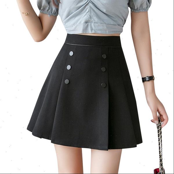 summer women skirt a line ladies pleated mini skirts high waisted double button breasted jupe femme slim black casual
summer women skirt a line ladies pleated mini skirts high waisted double button breasted jupe femme slim black casual