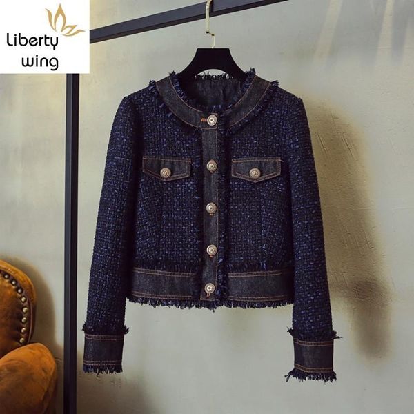 women's jackets spring brand fashion o-neck long sleevetassel womens slim short coats chic denim patchwork tweed single breasted, Black;brown
women's jackets spring brand fashion o-neck long sleevetassel womens slim short coats chic denim patchwork tweed single breasted, Black;brown