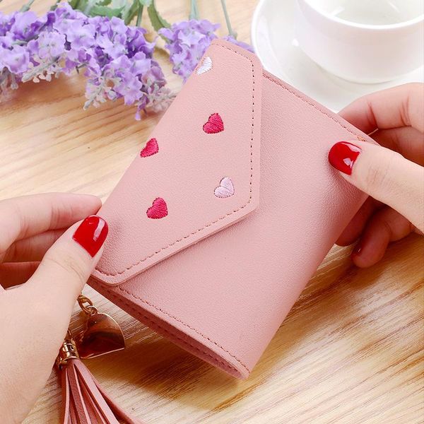 wallets japanese multi-function women's mini wallet candy color heart-shaped embroidery women short cute coin purse card package, Red;black
wallets japanese multi-function women's mini wallet candy color heart-shaped embroidery women short cute coin purse card package, Red;black