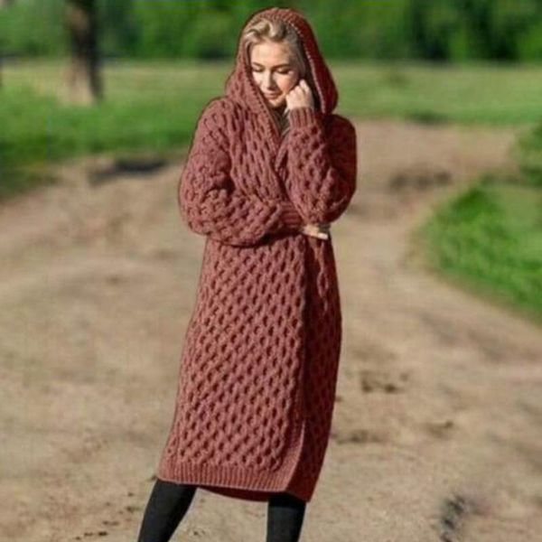 women's trench coats women knitted cardigan winter thick hooded female long vintage sweater outerwear plus size jacket abrigos, Tan;black
women's trench coats women knitted cardigan winter thick hooded female long vintage sweater outerwear plus size jacket abrigos, Tan;black