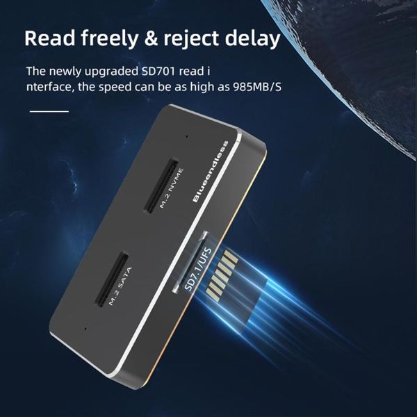 hubs blueendless m.2 dual-disk hard drive box enclosure sata/nvme usb3.1 external ssd mobile solid state base 10gbps
hubs blueendless m.2 dual-disk hard drive box enclosure sata/nvme usb3.1 external ssd mobile solid state base 10gbps